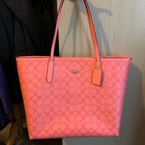 Coach Neon Pink City Tote—New Without Tags